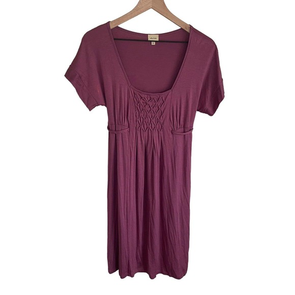 Ella Moss Purple Mini Dress Womens Size Large With Tie Back - Picture 2 of 10